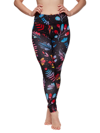 Legging de sport rigolo Fleurs de néon