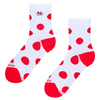 Chaussettes mi-mollet côtelées Cycliste à pois