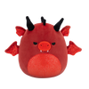 Peluche Squishmallows de 20 cm Salami le dragon rouge avec des yeux en colère et un ventre étincelant