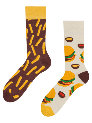 Chaussettes rigolotes Burger et Frites