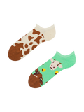 Socquettes rigolotes pour baskets Vache et cloche