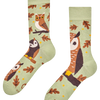 Chaussettes rigolotes en fibres de bambou Hibou marron