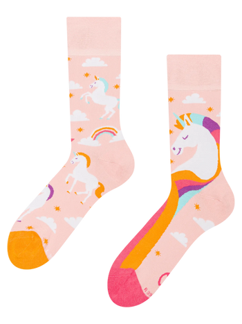 Chaussettes rigolotes Licorne dans les nuages