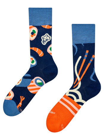 Chaussettes rigolotes en fibres de bambou Sushi & ramen