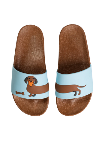 Sandales rigolotes pour enfants Teckel à poil long