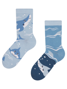 Chaussettes rigolotes pour enfants Requin gris
