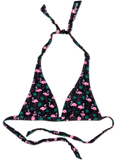 Haut de bikini triangulaire rigolo Flamants et feuilles