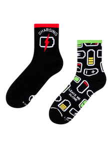 Chaussettes mi-mollet rigolotes Recharge sociale