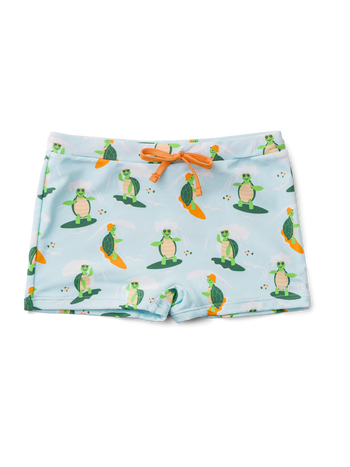Short de bain élastique rigolo pour enfants Tortue le surfeur