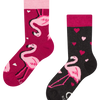 Chaussettes rigolotes pour enfants Cœurs et flamants roses