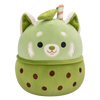 Peluche Squishmallows de 20 cm Eitan le Panda roux Matcha avec Boba