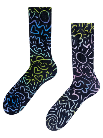 Chaussettes côtelées Gribouillages urbains