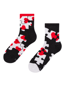 Chaussettes mi-mollet rigolotes Puzzle de cœur