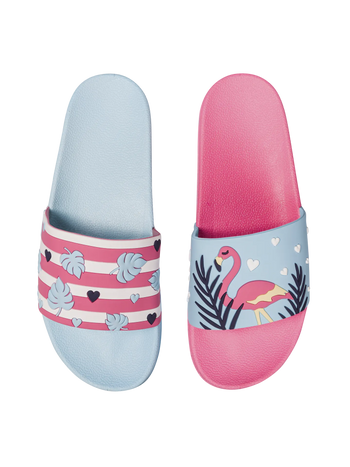 Sandales rigolotes Flamants roses amoureux