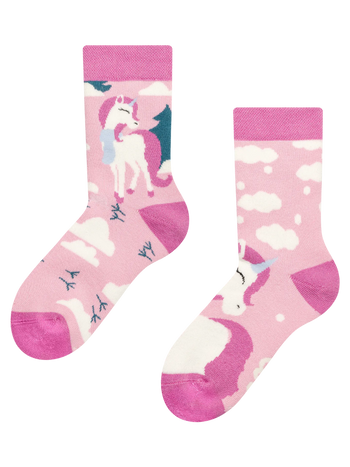 Chaussettes chaudes rigolotes pour enfants Licorne portant une écharpe