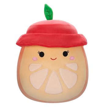 Peluche Squishmallows de 30 cm Celia la tranche d’orange au chapeau rouge