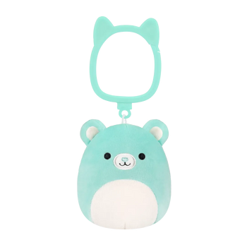 Porte-clés peluche Squishmallows de 9 cm Belinda l'ours bleu sarcelle