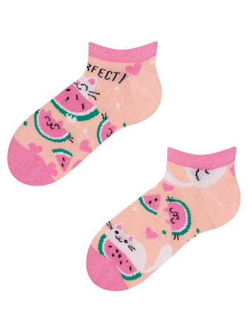 Socquettes rigolotes pour enfants Chat pastèque