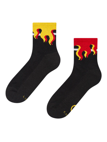 Chaussettes mi-mollet fonctionnelles rigolotes En feu