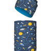 Ensemble bonnet tricoté léger / cache-cou rigolo pour enfants Fusée et espace