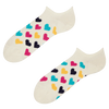 Socquettes rigolotes pour baskets Cœurs colorés