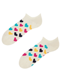 Socquettes rigolotes pour baskets Cœurs colorés