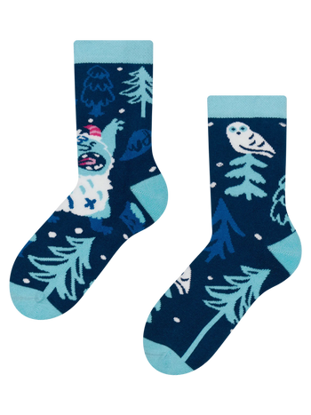 Chaussettes chaudes rigolotes pour enfants Yéti de la forêt