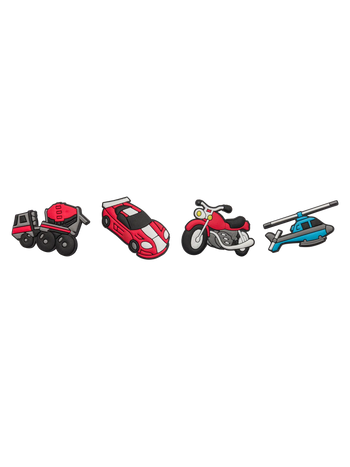 Lot de 4 épingles amovibles pour enfants Véhicules