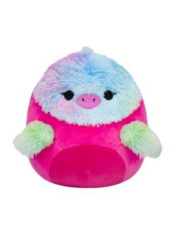 Peluche SQUISHMALLOWS de 20 cm Abilene le perroquet rose pelucheux