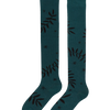 Chaussettes rigolotes hautes au-dessus des genoux Feuilles noires