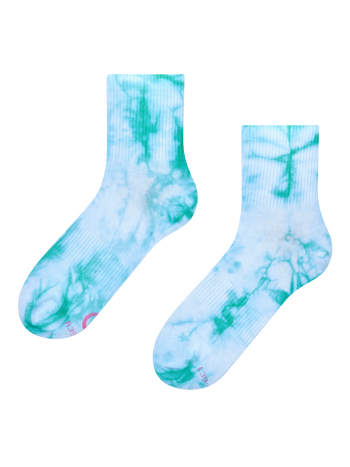 Chaussettes mi-mollet tie-dye vert aigue-marine