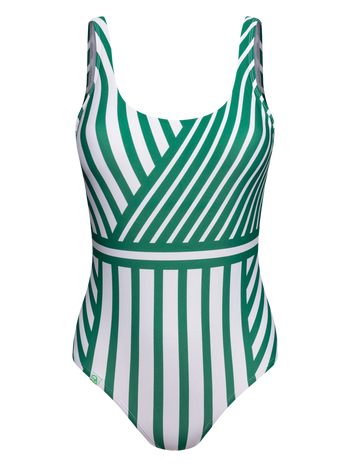Maillot de bain une pièce rigolo Rayures vertes