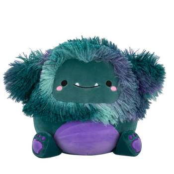 Peluche Squishmallows de 20 cm JT le Yéti bleu sarcelle foncé avec ventre violet