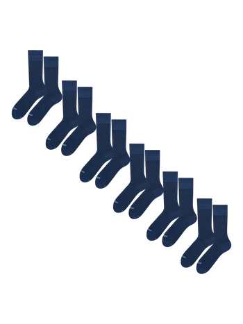 Lot de 6 chaussettes bleu nuit en coton peigné