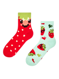 Chaussettes mi-mollet rigolotes Fraises en pixels
