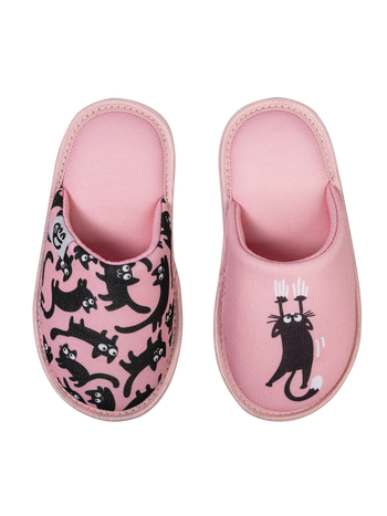 Pantoufles rigolotes pour enfants Chats roses