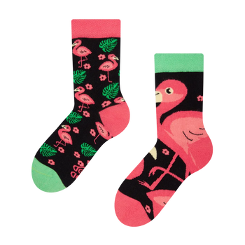 Chaussettes rigolotes pour enfants Flamants roses