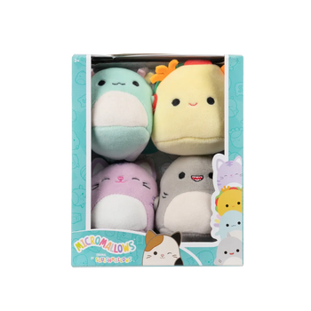Lot de 4 peluches Squishmallows Micromallows - Gordon, Tex, Tabitha, Irina
