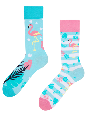 Chaussettes rigolotes Flamants roses amoureux