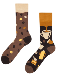 Chaussettes rigolotes en fibres de bambou Grains de café