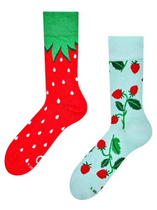Chaussettes rigolotes en fibres de bambou Petites fraises