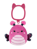Porte-clés Squishmallows de 9 cm Marcelina le papillon monarque rose framboise