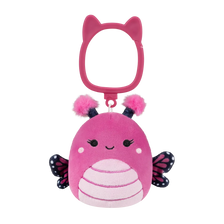 Porte-clés Squishmallows de 9 cm Marcelina le papillon monarque rose framboise