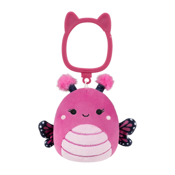 Porte-clés Squishmallows de 9 cm Marcelina le papillon monarque rose framboise