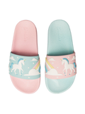 Sandales rigolotes pour enfants Licorne et arc-en-ciel