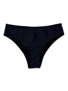Culotte bikini taille moyenne noir véritable