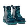 Bottes de pluie bleu émeraude rigolotes pour enfants