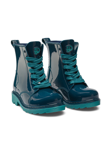 Bottes de pluie bleu émeraude rigolotes pour enfants