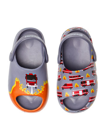 Sabots chunky rigolos pour bébés Pompiers en action