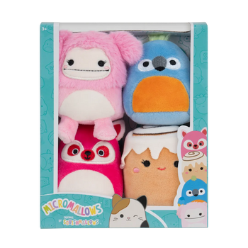 Lot de 4 peluches Squishmallows Micromallows - Chanel, Brina, Lucia, Tenise